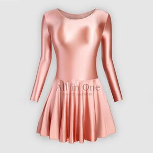 82-96-69 супер глянец . глянец шелковый Leotard костюм [SMOKE PINK, размер L] спортивная форма балет костюмированная игра sexy race queen.2