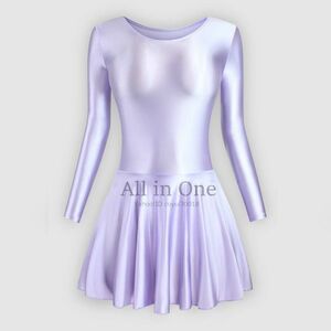 82-92-69 super gloss . lustre silky Leotard costume [LAVENDER, size M] gym uniform ballet cosplay sexy race queen.