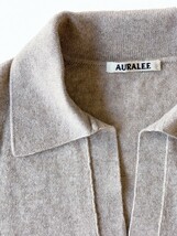 AURALEEオーラリーSUPER FINE CASHMERE SILK KNIT SKIPPER POLO　ベージュ　5_画像7