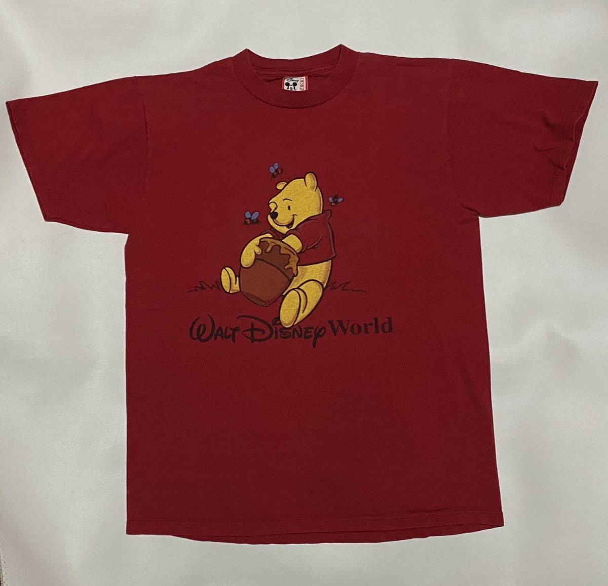 90's disney designs くまのプーさん プリントTシャツ USA製 Lサイズ