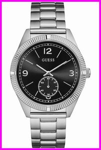 【GUESS　ゲス】YORK ヨーク 黒文字盤 ブラック アナログ スモールセコンド W0872G1 メンズ　時計