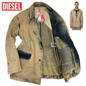 定価15万 新品 DIESEL ディーゼル 2023ss D-BLAZ-FS OEIAN デニムテーラードジャケット サイズS アンティーク加工 タグ付き 未使用品 A2424