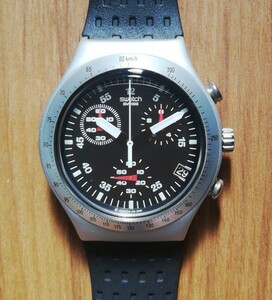  Vintage [ chronograph 1/10 needle . immovable ] USED goods Swatch Swatch lRONY chronograph YCS4024 2002 year manufacture 