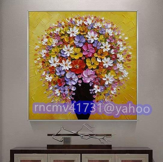 81SHOP Extremely beautiful item ★ Hand-painted oil painting with flowers adding color to this high-quality decorative painting, Painting, Oil painting, Nature, Landscape painting