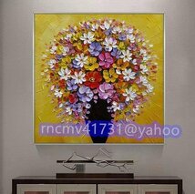「81SHOP」極美品★手描き油絵の高級装飾画には花が彩りを添える_画像1