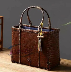 [81SHOP] new arrival ** finest quality goods * bamboo braided up basket back handmade basket stylish shopping basket storage bag 