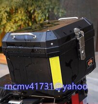 「81SHOP」品質保証★リアボックス 45L ブラック トップケース 大容量 ツーリング バックレスト装備 持ち運び可能_画像1