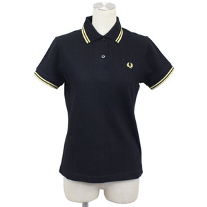 FRED PERRY (フレッドペリー) G12 レディース ラインポロシャツ イングランド製 全4色 FP266 Black/Champagne-12