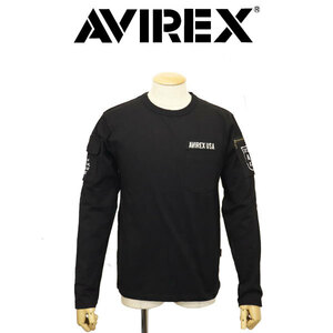 AVIREX (アヴィレックス) 1930005 L/S FATIGUE TEE ロングスリーブ ファティーグ Tシャツ 10(09)BLACK M