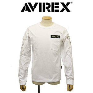 AVIREX (アヴィレックス) 1930005 L/S FATIGUE TEE ロングスリーブ ファティーグ Tシャツ 30(01)WHITE XL