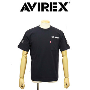 AVIREX (アヴィレックス) 2129012 S/S NAVAL POCKET TEE ショートスリーブ ポケットTシャツ 120(87)NAVY XL