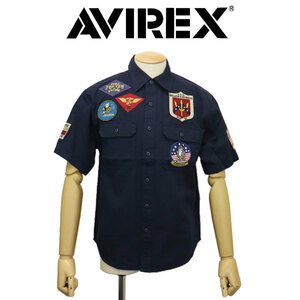 AVIREX (アヴィレックス) 3123020 TOPGUN S/S SHIRT トップガン ショートスリーブ シャツ 120(87)NAVY XL