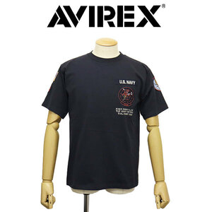 AVIREX (アヴィレックス) 3134046 SQ PSTCH S/S TEE DUST DEVILS ショートスリーブ パッチ Tシャツ ダストデビル 120(87)NAVY M