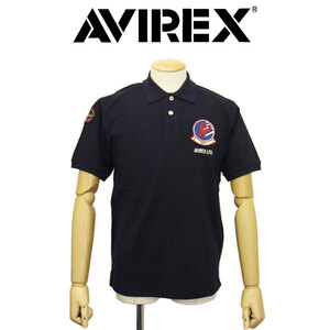 AVIREX (アヴィレックス) 3136003 TOP GUN FLAGトップガン フラッグ ショートスリーブ ポロシャツ 120(87)NAVY M