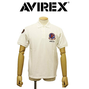 AVIREX (アヴィレックス) 3136003 TOP GUN FLAGトップガン フラッグ ショートスリーブ ポロシャツ 33(02)OFFWHITE XXL