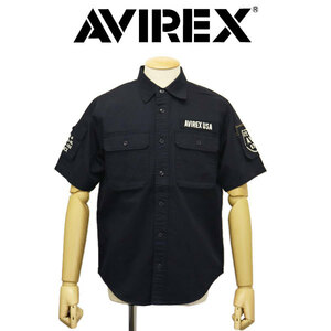 AVIREX (アヴィレックス) 3923001 BASIC FATIGUE S/S ベーシック ファティーグ ショートスリーブ シャツ 120(87)NAVY XL