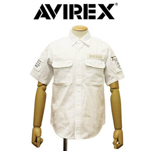 AVIREX (アヴィレックス) 3923001 BASIC FATIGUE S/S ベーシック ファティーグ ショートスリーブ シャツ 30(01)WHITE L