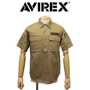 AVIREX (アヴィレックス) 3923001 BASIC FATIGUE S/S ベーシック ファティーグ ショートスリーブ シャツ 180(53)KHAKI M