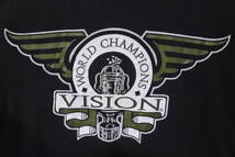 90's VISION STREET WEAR Vintage Tee size M USA製 オールドスケート Tシャツ フェードブラック_画像7