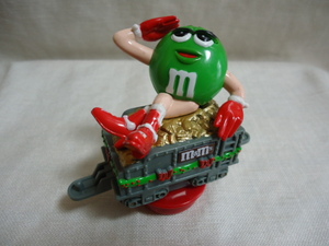 即決　ＵＳ　2005年製　M&M'S　エムアンドエムズ　グリーン　クリスマス　貨車　8.5センチ　ドール　飾り物　