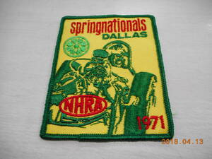 NHRA ワッペン 全米ホットロッド協会 Springnationals DALLAS 5TH ANNUUAL 1971