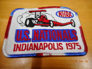 NHRA badge U.S. NATIONALS INDIANAPOLIS 1975 all rice hot rod association 