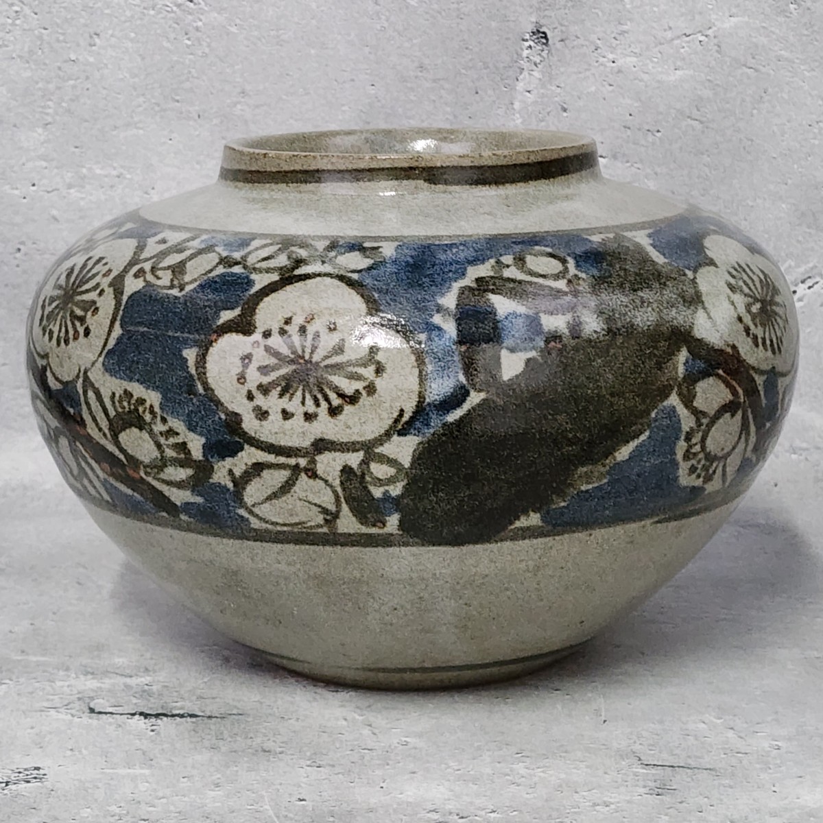 Kojin Kiln Pflaumenblütenvase gebraucht guter Zustand / Mino Ware / handbemalt / Vase / Blumenvase / Vase / Urne / Keramik /, japanische Keramik, Keramik im Allgemeinen, Andere