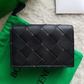 新品 BOTTEGA VENETA ボッテガヴェネタ タイニー ウォレット 3つ折り財布 ブラック/パパイヤ 667036VCPQ61001