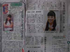 送料無料☆即決 舞羽美海 2015年 神戸新聞 スポニチ 切り抜き