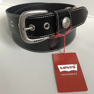 新品 送料無料　Levi’s メンズ ベルト リーバイス 革 カジュアル ゴルフ　学生服　黒 91