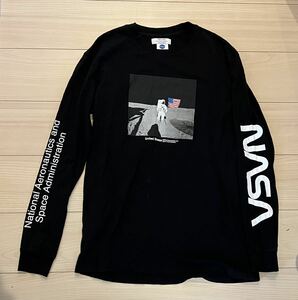 未使用品　ベラシュカ × NASA アメリカアポロ計画　月面到達　長袖Tシャツ ロンT コラボ Tee フロントしみあり　34サイズ