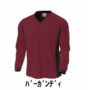 1399円 新品 サッカー フットサル 長袖 T シャツ 赤 バーガンディ サイズ120 子供 大人 男性 女性 wundou ウンドウ 1930