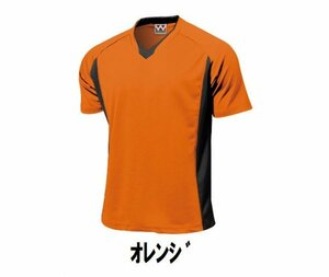 1199円 新品 サッカー フットサル 半袖 T シャツ オレンジ Sサイズ 子供 大人 男性 女性 wundou ウンドウ 1910