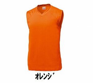 １円 新品 バスケット ボール タンクトップ シャツ オレンジ Sサイズ 子供 大人 男性 女性 wundou ウンドウ 1810 フットサル