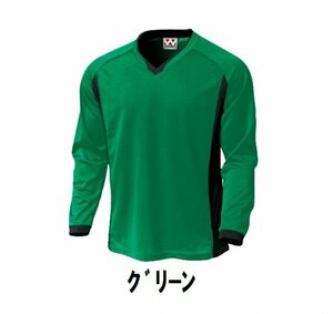 1399円 新品 サッカー フットサル 長袖 T シャツ 緑 グリーン サイズ150 子供 大人 男性 女性 wundou ウンドウ 1930