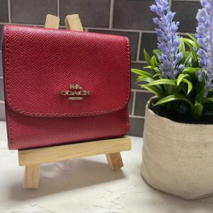 コーチ COACH F87588 IMDN8 三つ折り財布 レザー レッド