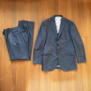 [新品同様] THE SUITS COMPANY スーツカンパニー スーツ ネイビー 175cm‐8drop ウール100％ ウエスト78cm