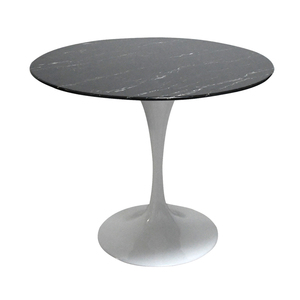 チューリップテーブル 人工大理石天板 直径90cm ブラック天板 ホワイトベース エーロ・サーリネン ダイニングテーブル