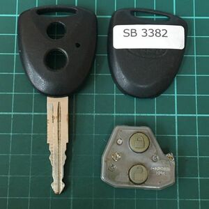 SB 3382 スバル ダイハツ 純正 キーレス ムーヴ タント ミラ ミライース ミラココア ブーン ステラ等 グレーボタン 2ボタン