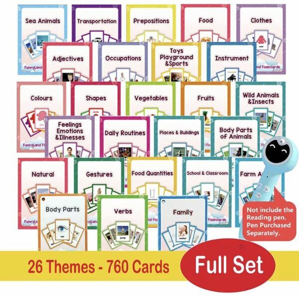英語 フラッシュカード 英単語カード アルファベット 読み上げ機能付き 26種類