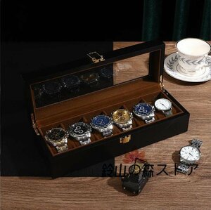  feeling of luxury. exist watch case wristwatch 6ps.@ storage wooden layout accessory collection storage box wood watch case 