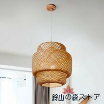 特売！品質保証★手作り藤編みペンダントライト 照明 天井照明ペンダントライト ベッドサイドランプ インテリア 照明_画像3