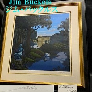 ◇美しい光のシンフォニー【 ジム・バックルス【 JIM BUCKELS「ハントレス」LXVII/CXL】大判リトグラフ 額装87×87㎝ N04108の画像1