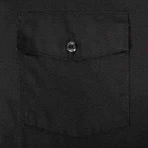 ディッキーズ Dickies 90s ワークシャツ USA製 無地 BLACK ヴィンテージ 古着 (-8802) ブラック / 黒 16-16 1/2 Lサイズ相当の画像3