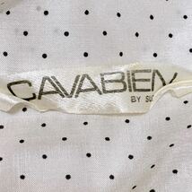 H0049【美品◎】CAVABIEN by SUZUYA 鈴屋 半袖 リボンブラウス ボウタイブラウス 昭和レトロ バスト82-86 M相当 白ドット柄 水玉模様_画像8