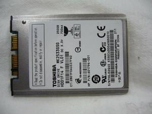 1.8インチ内蔵HDD 250GB TOSHIBA 東芝 MK2533GSG 中古動作品