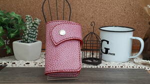  including carriage )5 ream key case * cow leather S pink / hand made leather 