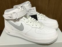 22年製 NIKE AIR FORCE 1 MID ナイキ エアフォース ミッド AF1【DV0806-100】WHITE WOLF GRAY ホワイト ウルフ グレー 白×灰 US11_画像2