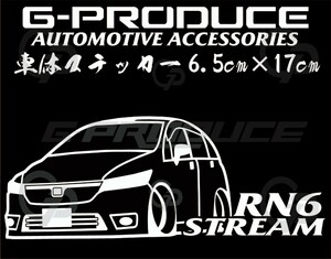 ストリーム　RN6　エアロ　車体ステッカー　カッティングステッカー 　/　車高短 /　ストリームG-PRODUCE