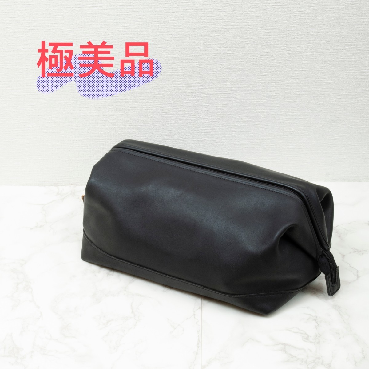 極美品】COACH(コーチ)レザー ダレス型ポーチ バッグ ブラック 黒 0526